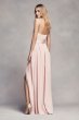 Long Strapless Bridesmaid Dress with Belt VW360307
