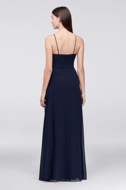 Embellished-Waist Long Mesh Bridesmaid Dress AB202065