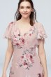 Flutter Sleeve Floral Chiffon Dress W60090