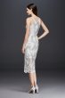 Plunging Sheath Dress with Sequin Lace Overlay Dress the Population 13381199