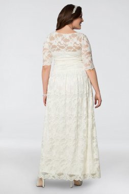 Plus Size Lace Illusion Wedding Gown 14130904DB