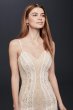 Mixed Lace Sheath Gown with Spaghetti Straps 184159DB