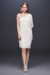 Short One-Shoulder Wedding Dress with Capelet 184599DB