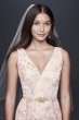 V-Neck Jacquard Mermaid Gown with Beaded Waist 184659DB