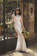 High-Neck Metallic Lace Mermaid Wedding Dress 261032