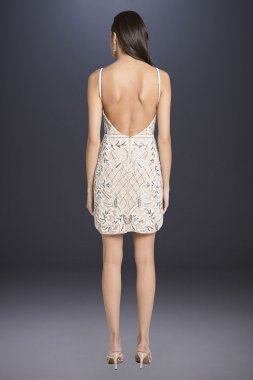 Brittany Beaded Short Body Con Low-Back Dress 29837