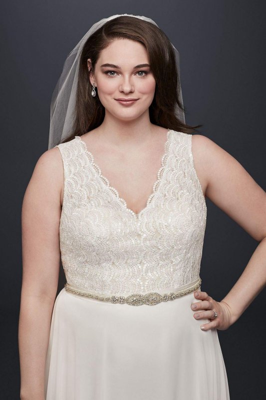 V-Neck Lace Mermaid Plus Size Wedding Dress Collection 4XL9NTWG3835