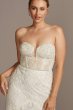 Beaded Brocade Embellished Tall Plus Wedding Dress 4XL9SWG835