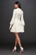 Crochet V-Neck Mini Dress with Flounce Hem Bardot 52573DBX