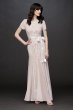 Short Sleeve Illusion Beaded Sheath with Godets 5265