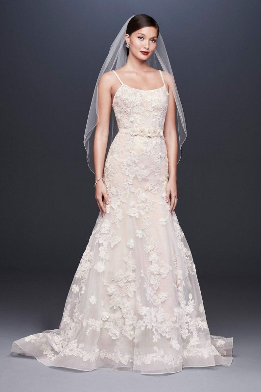 Ballerina Bodice 3D Floral Petite Wedding Dress 7CWG814