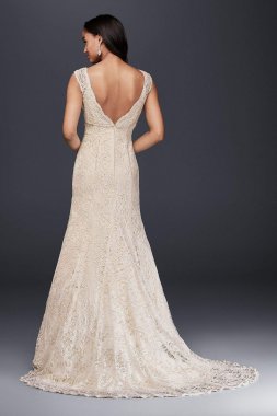 Applique Wedding Dress with Crystal Button Back CWG876