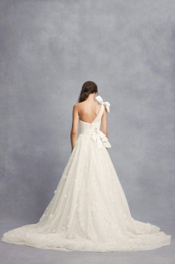 Layered Tulle One-Shoulder A-Line Wedding Dress 7VW351432