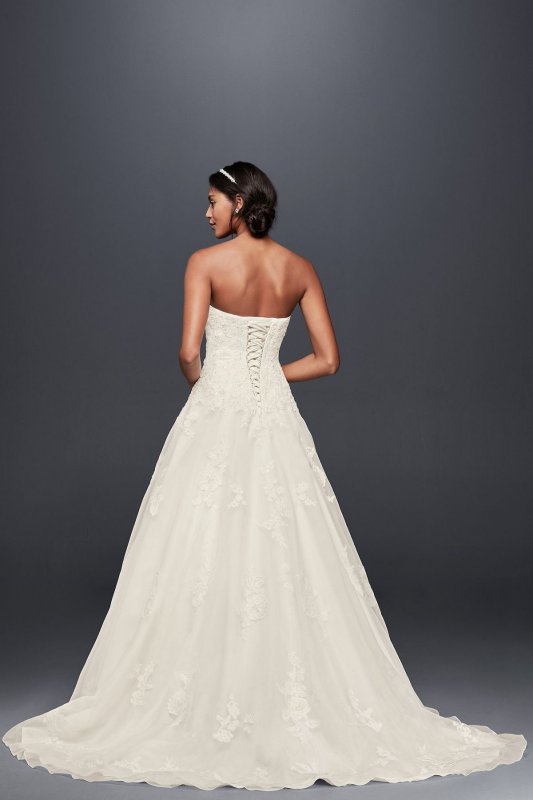 Organza Petite Wedding Dress with Beaded Appliques Jewel 7WG3837