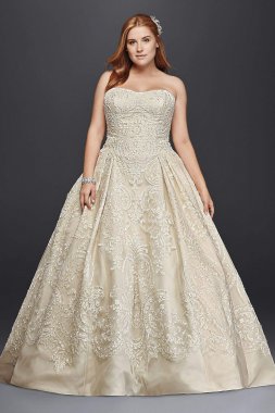 Plus Size Lace Tulle Wedding Dress 8CWG635