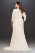 Boatneck 3/4 Sleeved Wedding Dress 8CWG711