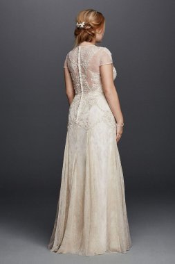 Giovanni Fringed Wedding Dress AWZ17393LBR