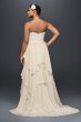 Tiered Chiffon Plus Size A-Line Wedding Dress 8MS251178