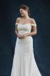 Swag Sleeve Layered Lace Plus Size Wedding Dress 8MS251196