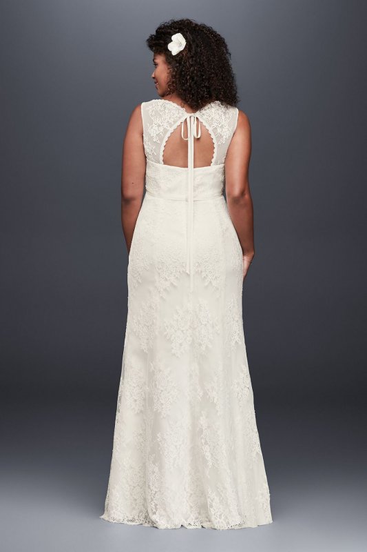 V-Neck Plus Size Wedding Dress with Empire Waist 9KP3803