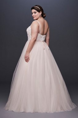Button Front Strapless Crepe Tall Wedding Dress Collection 4XLWG3992