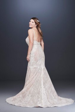 Grosgrain Banded Stretch Lace Wedding Dress MS161213