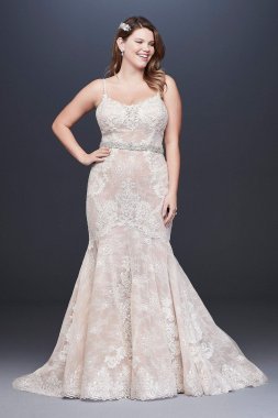 Moonstone Embellished Plus Size Lace Wedding Dress 9SWG824