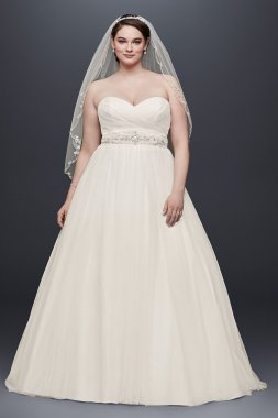 Plus Size Strapless Sweetheart Tulle Wedding Dress Collection 9WG3802