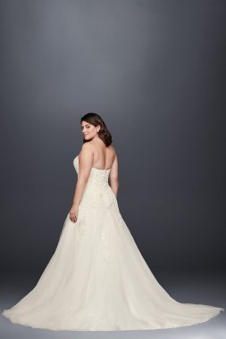Appliqued Tulle A-Line Plus Size Wedding Dress Collection 9WG3862