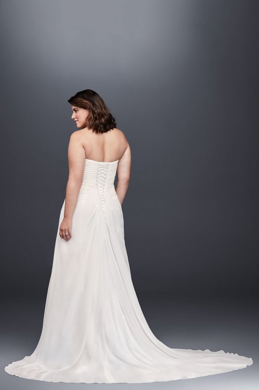 Draped and Beaded Chiffon Plus Size Wedding Dress Collection 9WG3872