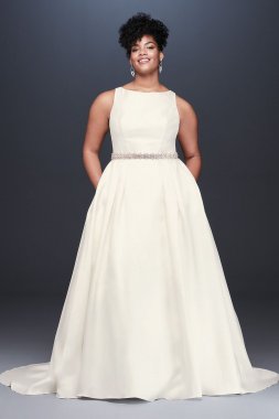 High-Neck Mikado Plus Size Ball Gown Wedding Dress Collection 9WG3879