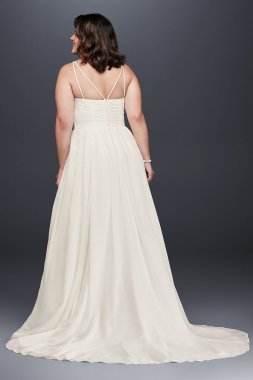 Lace Removable Bow Train Tall Plus Wedding Dress 4XL8CWG880