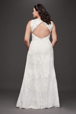 Open Back Lace Illusion Plus Size Wedding Dress 9WG3953