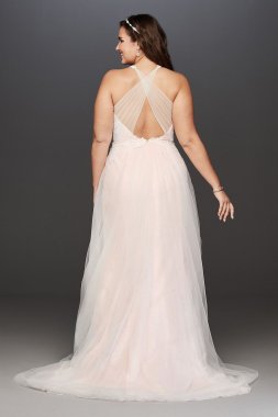 Long Sleeve Beaded Lace Tall Plus Wedding Dress 4XL8SLCWG780