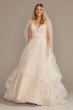 Floral and Tulle Layered Plus Size Wedding Dress Collection 9WG3975