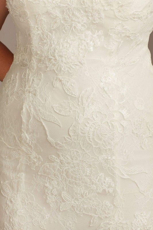 Floral Applique Spaghetti Plus Size Wedding Dress Collection 9WG3981
