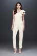 Crepe One Shoulder Tapered Jumpsuit with Bow AP1E202636