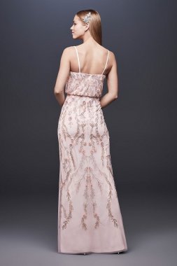 Mesh Blouson Wedding Dress with Floral Beadwork AP2E203052