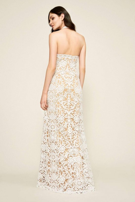 Elanor Sequin Embroidered Halter Wedding Dress AZZ18014LBR