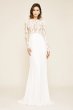 Long Sleeve Illusion Lace Sheath Wedding Dress BJX19360LBR