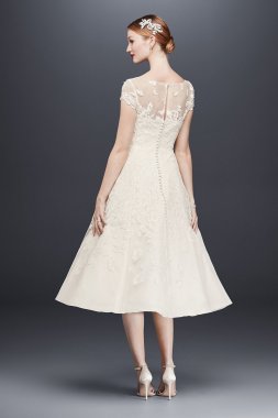Cap Sleeve Illusion Wedding Dress CMK513