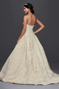 Beaded Lace Tulle Wedding Dress CWG635