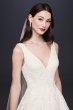 Satin Ball Gown Wedding Dress with Plunging V-Neck CWG813