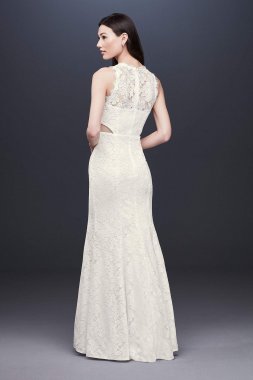 Corded Lace Trumpet Dress with Illusion Sides DB19799
