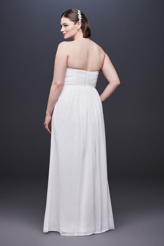 Chiffon Plus Size Wedding Dress with Ruched Bodice INT15555W