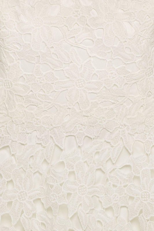 Floral Cutout Lace Tea Length Wedding Dress KP3784