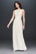 Plunging Illusion Lace Sheath Gown with Flowers Karl Lagerfeld Paris LD7B12X5