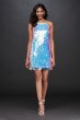 Iridescent Paillette High-Neck Mini Dress Aidan Mattox MN1E203367