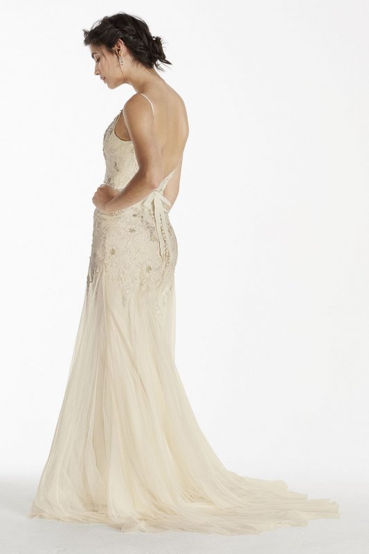 Net Wedding Dress with Straps MS251111