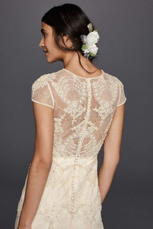 Cap Sleeve Illusion Wedding Dress MS251136